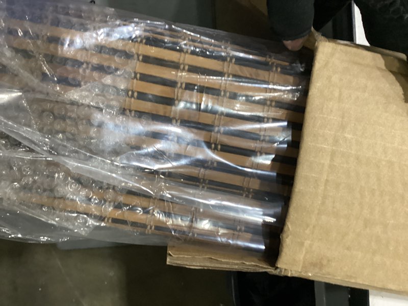 Condition photo showing Good Condition for lazblinds cordless bamboo roman shades for windows, light filtering natural bamboo blinds, easy lift cordless design for living room & bedroom, fits interior windows 31" w x 64" h, tatami tatami 31" w x 64" h