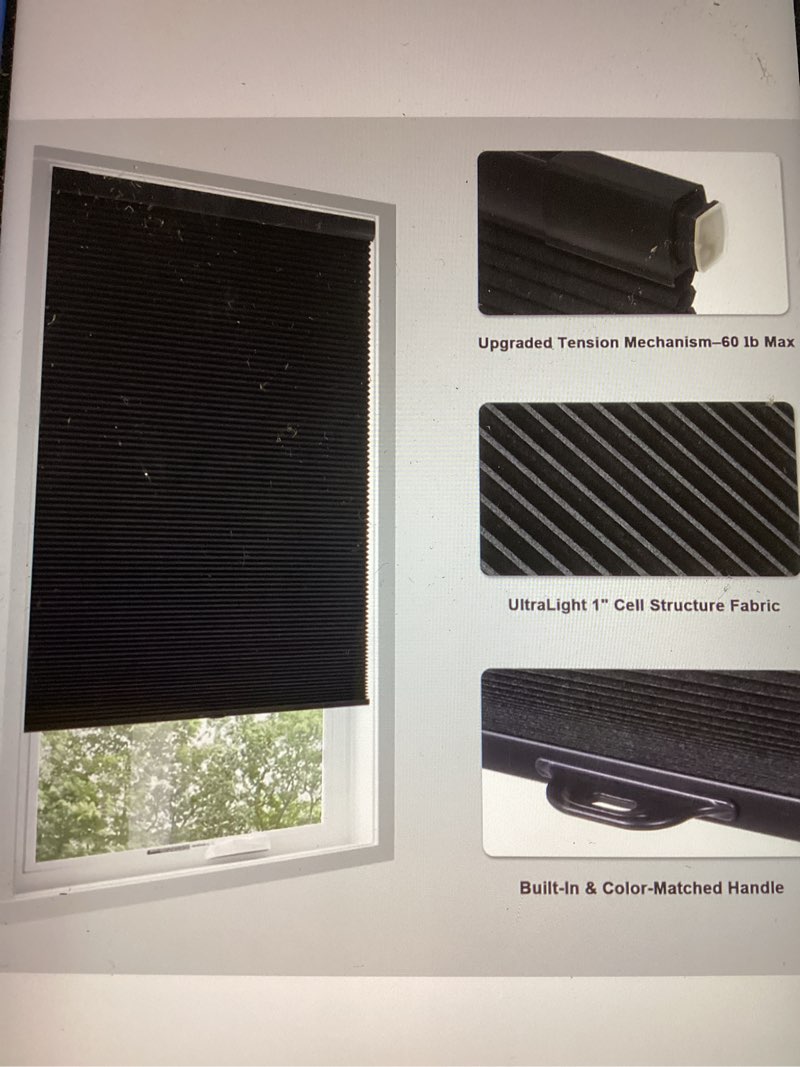 Tonature Upgrade No Drill No Tools Cellular Shades for Indoor Windows 38mm Honeycomb Blinds Cordless