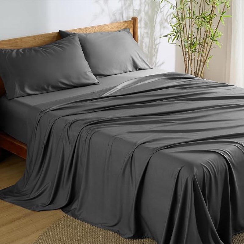 bamboo sheet set, queen, charcoal