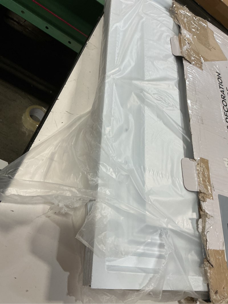 Condition photo showing As Is for Art3d 12-Pack Square Drop Ceiling Tile 2ft x 2ft in White, PVC Ceiling Panel 24 x 24in. - Compatible with 15/16" Drop Ceiling Grid System