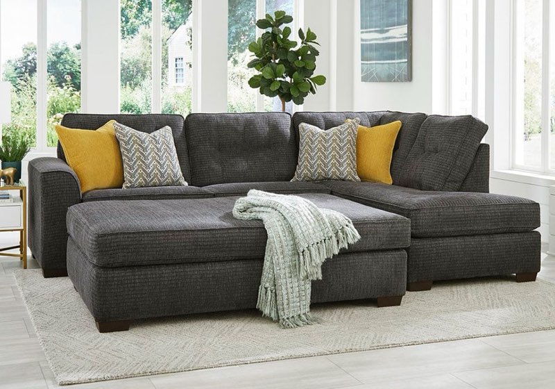 (Incomplete)onie Upholstered RAF One Arm Sofa Body Fabric: Evan Metal the item is similar