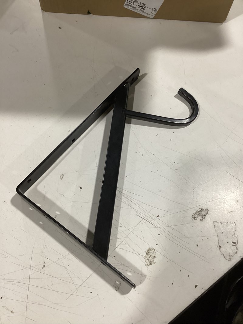 Condition photo showing As Is for project source 12.84-in l x 1.06-in w x 7.99-in d heavy duty black shelf bracket