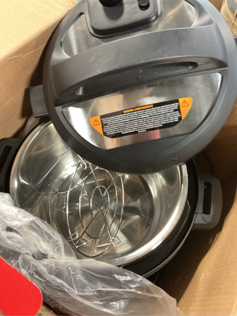 Condition photo showing As Is for Instant Pot Duo 7-in-1 Electric Pressure Cooker, Slow Cooker, Rice Cooker, Steamer, Sauté, Yogurt Maker, Warmer & Sterilizer, Includes App with Over 800 Recipes, Stainless Steel, 8 Quart 8 Quarts