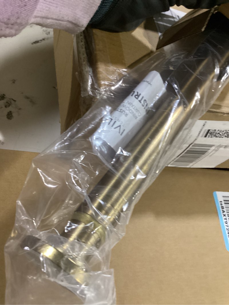 Condition photo showing Good Condition for ivilon tension curtain rod - spring tension rod for windows or shower, 24 to 36 inch. warm gold 24" to 36" warm gold