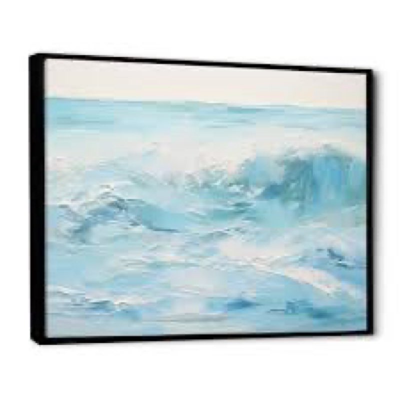Blue And White Simplicity Beach - Beach & Ocean Canvas Wall Art