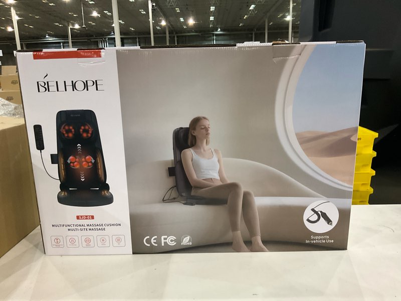 Condition photo showing New/Like New for Shiatsu Neck and Back Massager with Heat, 4D Kneading Back Massager for Pain Relief Deep Tissue, Comfortable Back Massage for Chair, Massage Mat for Home Office, Gifts for Christmas Women Men Parents Black