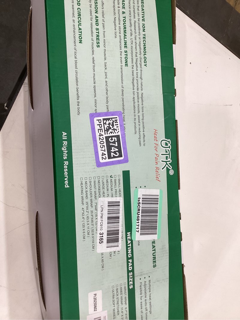 Condition photo showing Good Condition for utk far infrared heating pad for back, 5x pain relief for waist, abdomen, thigh, hip, hot to 159?, fsa-hsa eligible, natural jade & tourmaline, auto shut off, 21" x 31'' large size, gift for women men