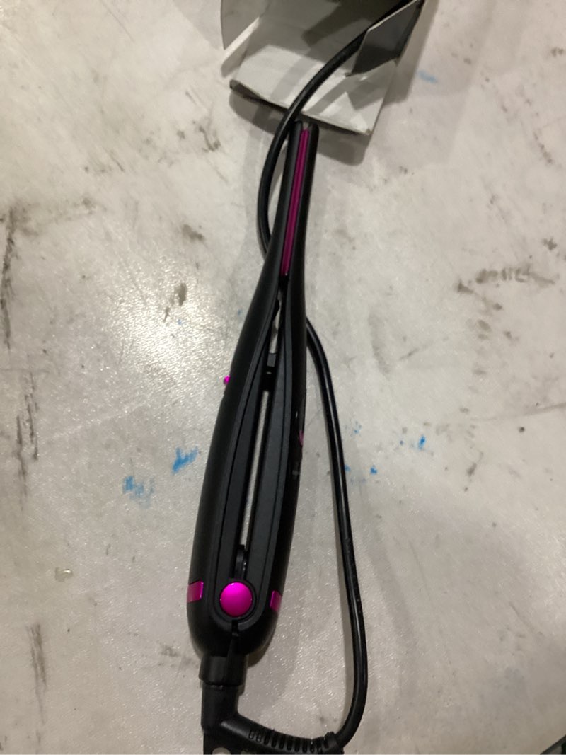 Condition photo showing Good Condition for orynne small flat irons for short hair, 5s ultra fast heat up pencil flat iron, negative ions mini flat iron for edges, 3/10'' travel mini hair straightener with digital temp control, easy to use hot pink