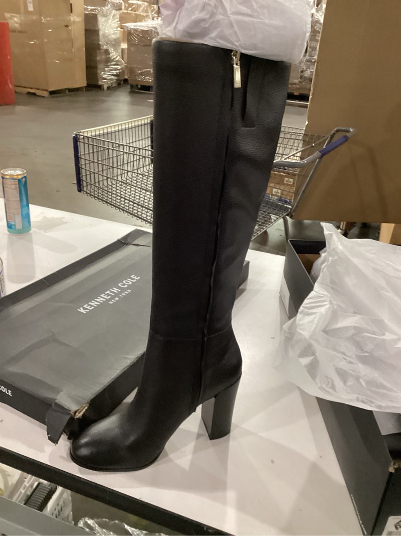kenneth cole new york women's justin high heel knee boot, black, 7 m us