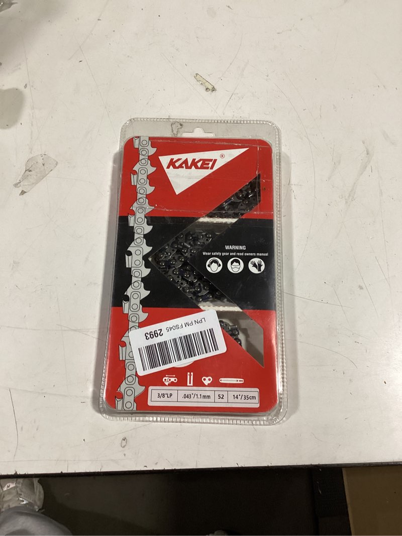 Condition photo showing As Is for kakei 18 inch chainsaw chain 3/8" lp pitch .050" gauge 62 drive links fits poulan, kobalt, echo, ego, greenworks and more- s62 (3 chains) - semi chisel 3/8" lp 18" 3/8"lp .050" 62dl- german steel *3