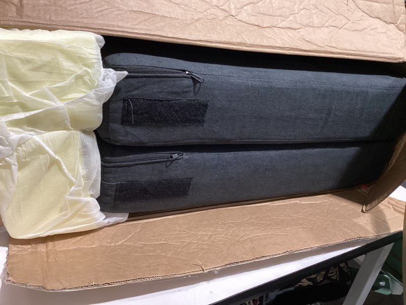 Condition photo showing Good Condition for folding sofa bed single size with pillow memory foam convertible sleeper chair floor couch futon lazy for living room home office guest beds apartment upstairs loft, dark gray single darkgray