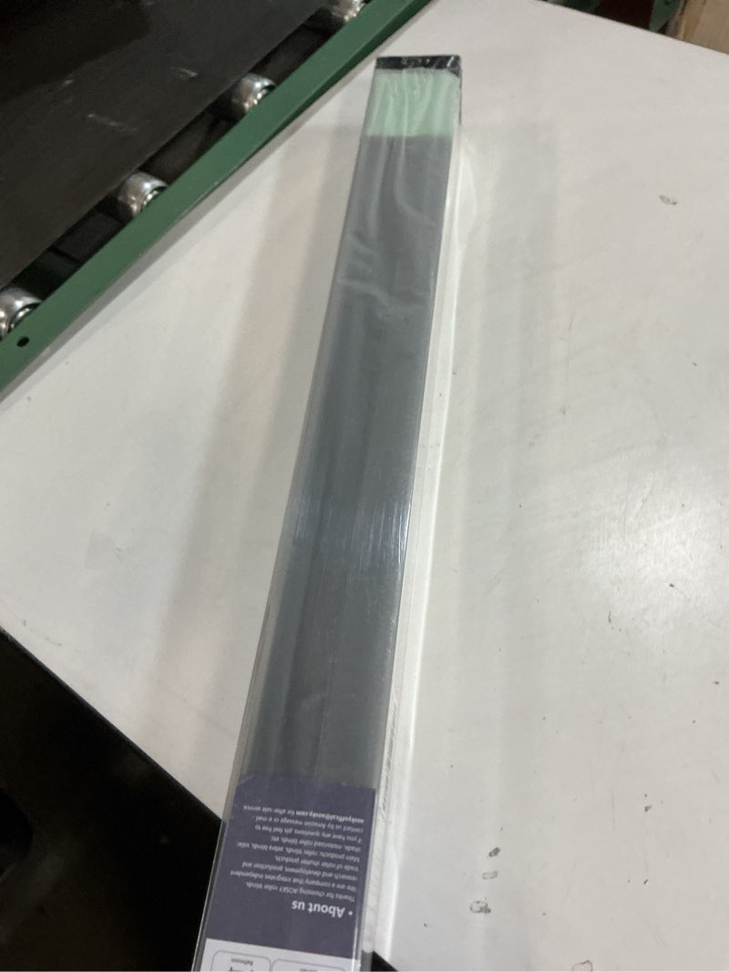 Condition photo showing New/Like New for AOSKY Blackout Roller Shades Cordless Blinds for Windows, Free-Stop Shades with Valance, Thermal Insulated Fabric, UV Protection, Natural Woven Blinds for Home and Office (26\" W x 72\" H, Black) Black 26\"W x 72\"H