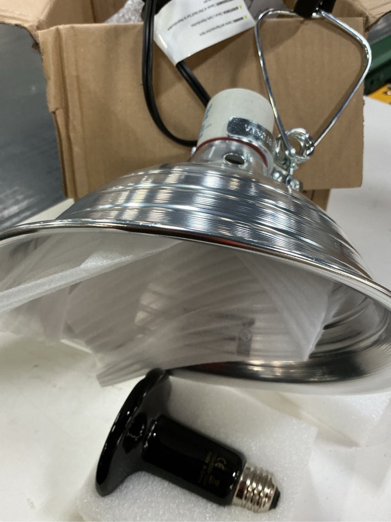 Condition photo showing Good Condition for simple deluxe 75w ceramic reptile heat lamp bulb & 150w clamp light with 8.5\" aluminum reflector combo for amphibian pets