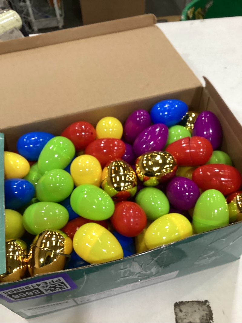 Adisher [ 6 Surprise Golden Eggs ] 120Pcs Prefilled Easter Egg with Assorted Toys, Plastic Easter Eg