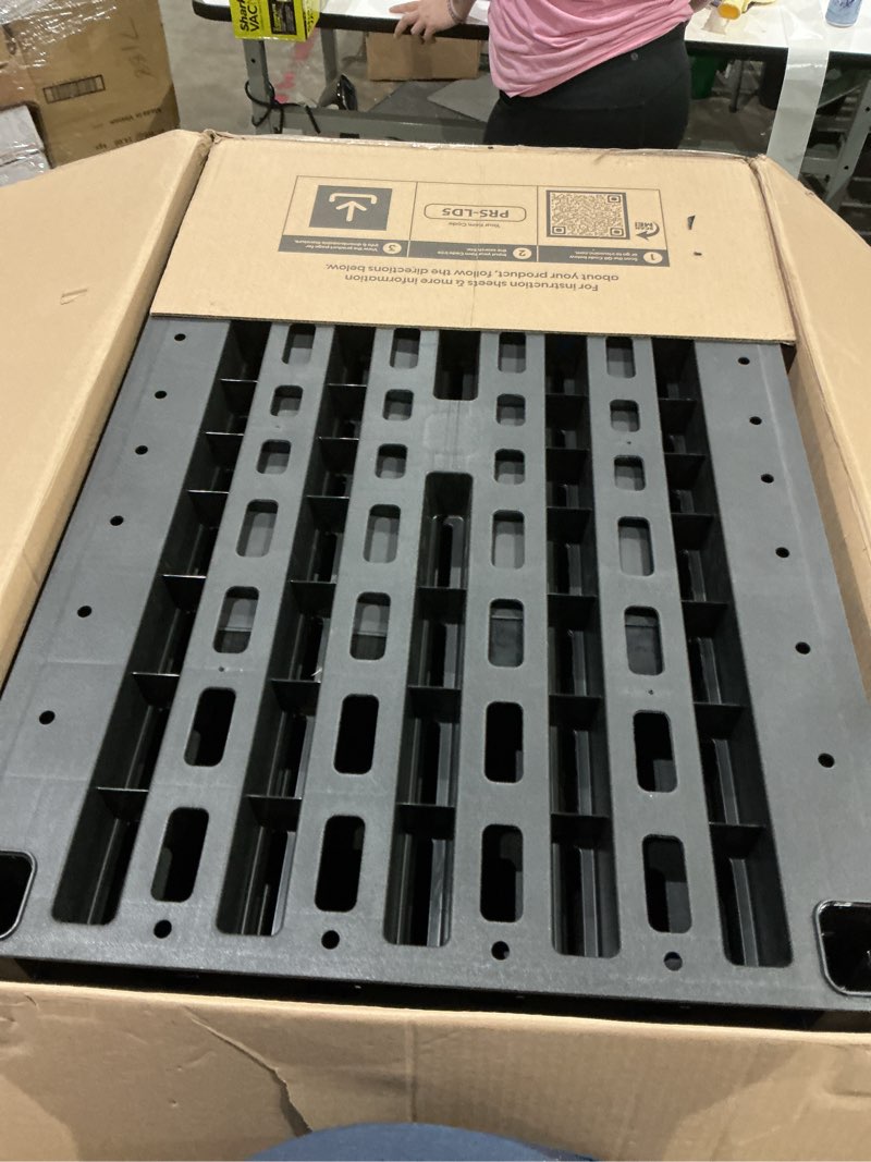 Condition photo showing Good Condition for iris usa 5-shelf extra heavy duty deep plastic storage shelves, 1000lb capacity, 75" h x 36" w x 24" d, large modular shelving unit storage organizer for garage, home, warehouse & gym, rack - black black 5 tier | 24"d x 36"w x 75"h