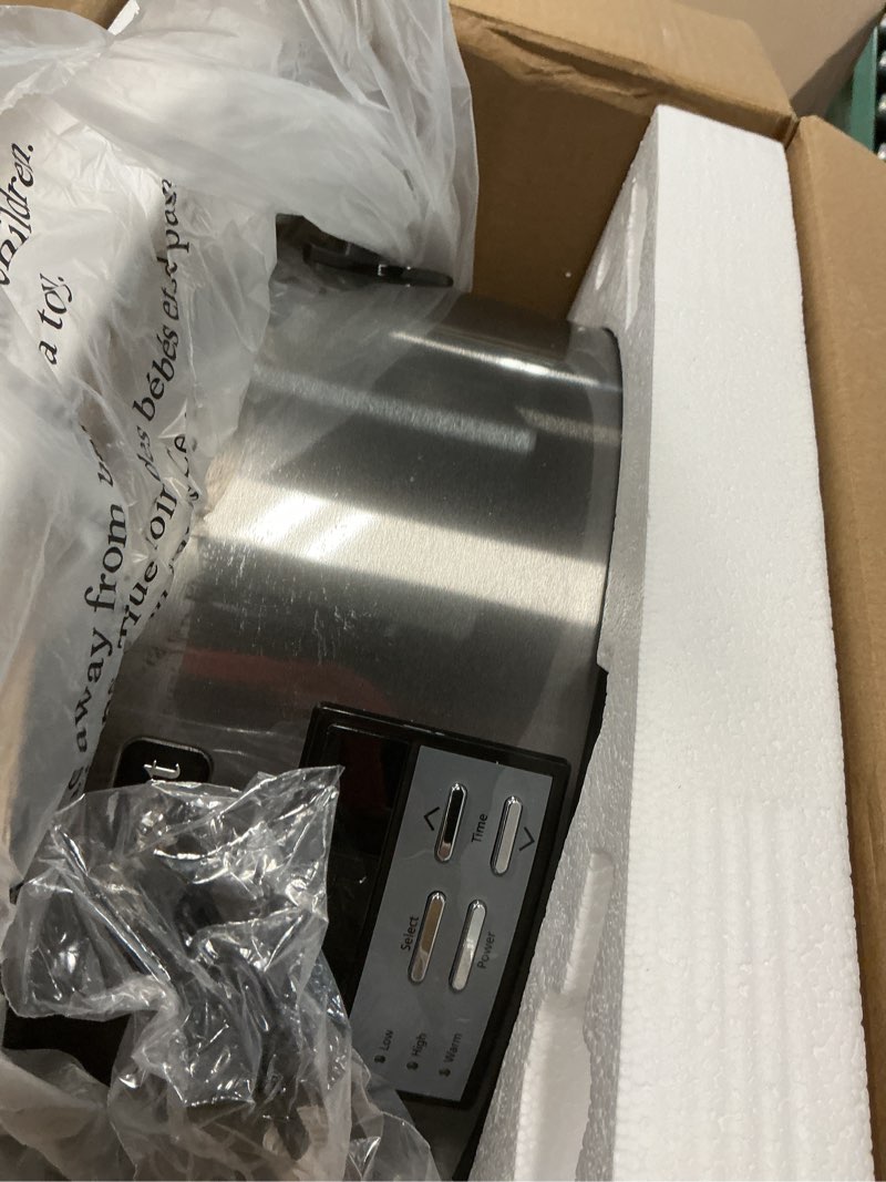 Condition photo showing Good Condition for Crock-Pot Large 8-Quart Programmable Slow Cooker with Auto Warm Setting Black Stainless Steel