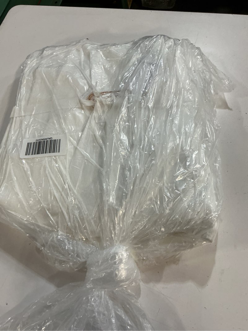 Condition photo showing Good Condition for quince european linen curtain - single panel, 96x108, white