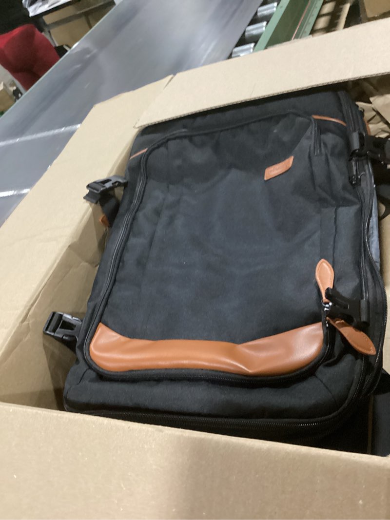 Condition photo showing Good Condition for vancropak travel backpack with wheels, 17 inch carry on flight approved wheeled laptop backpack with 3 packing cubes, expandable water resistant lightweight roller backpack for business, black brown