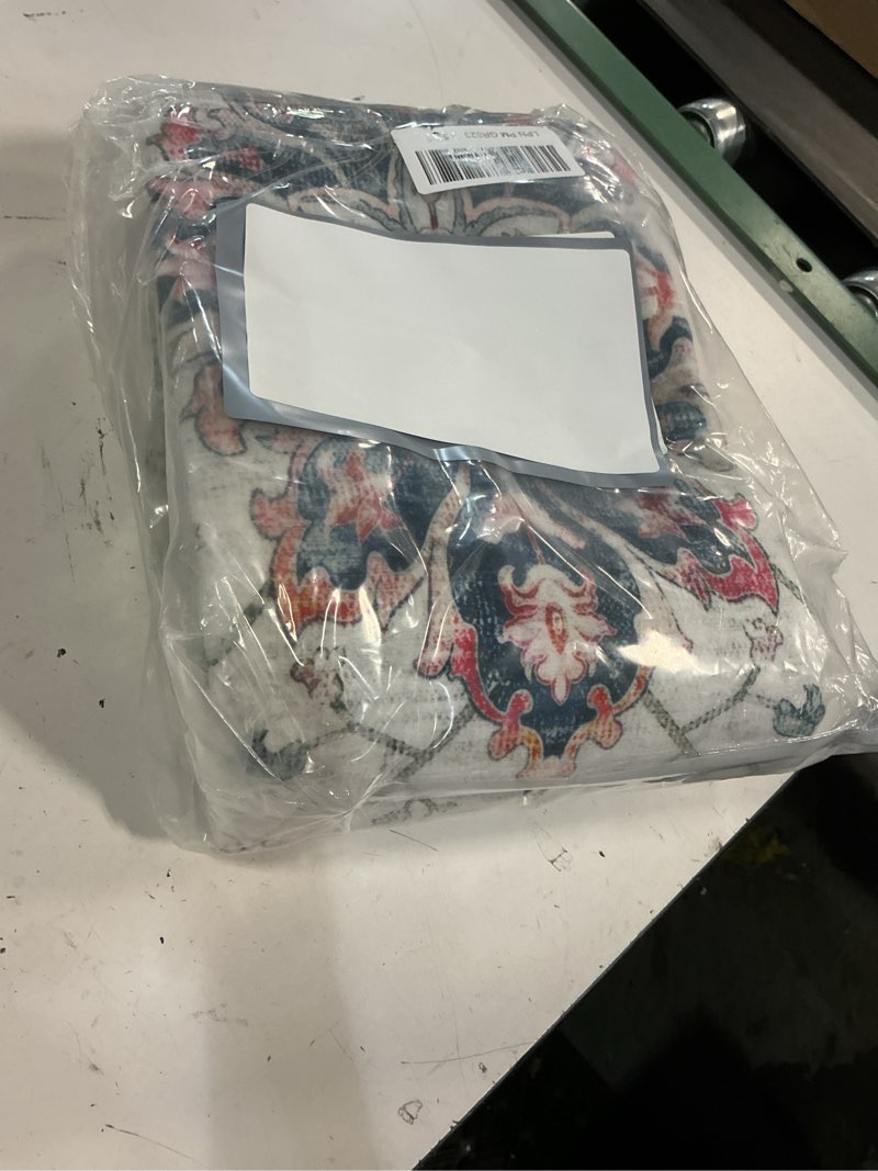 Condition photo showing Good Condition for releany area rugs runner 2'x6' washable non-slip, floral vintage distress medallion carpet for kitchen hallway bedroom beside laundry room bathroom, green navy blue white red teal teal green/white/blue/navy/red 2' x 6' (runner)