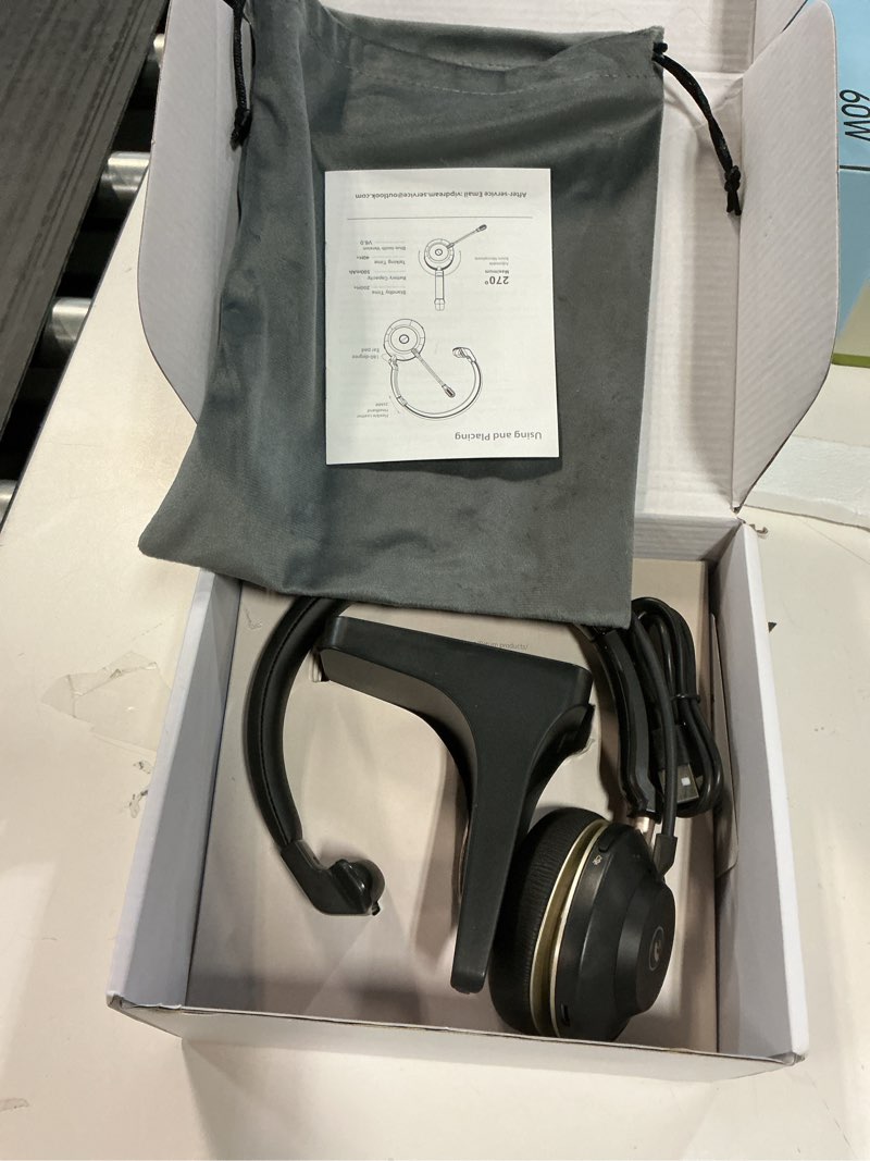 Condition photo showing Good Condition for vipdream wireless headset with microphone for work, bluetooth 5.3 computer headset for laptop, 45 hours battery life & mute button, headset with mic for pc, iphone, zoom, skype, office & home single ear headset