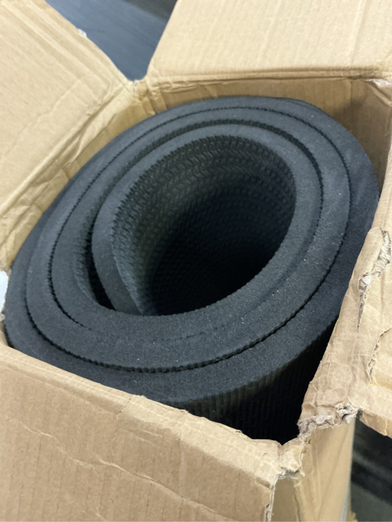 Condition photo showing Good Condition for hatha yoga large tpe yoga mat 6'x4'x1/2" extra thick non-slip exercise mat - for yoga pilates & home gym workouts black