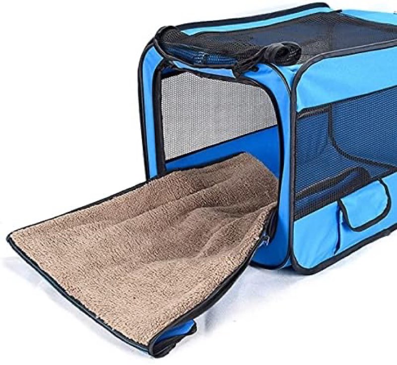  600D Oxford Pet Car Travel Accessories for Dogs Cats Carriers Foldable Portable Pet Cage Tent with Mat Outdoor