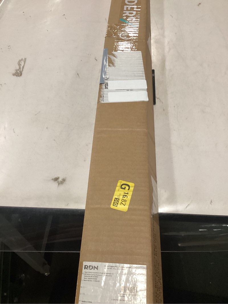Condition photo showing As Is for Tension Curtain Rod 31 to112 In Extra Long Curtain Rod Adjustable Pole Heavy Duty Spring Matte Black Shower Curtain Rod for Bathroom Windows Room Divider Never Rust Anti-Slip 31-112" Matte Black