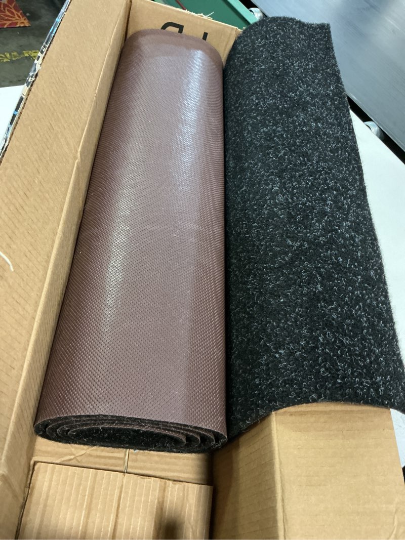 Condition photo showing Good Condition for 2' x 6' Runner Rugs with Rubber Backing, Indoor Outdoor Utility Carpet Runner Rugs, Black, Can Be Used as Aisle for The RV and Boat, Laundry Room and Balcony 2 ft x 6 ft Black