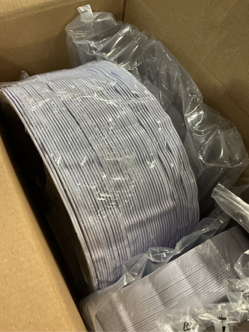 Condition photo showing Good Condition for u-qe 100 pieces white plastic plates - white disposable plates - premium hard plastic disposable plates for wedding and party use including 50 dinner plates 10 '' & 50 dessert plates 7.5 ''