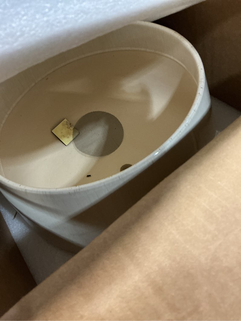 Condition photo showing As Is for le tauci 12 inch pots for plants, ceramic planter with drainage hole & saucer, thick-walled ceramic, planters for indoor plants, ideal for living room & entryway, reactive glaze beige reactive glaze beige 12 inch