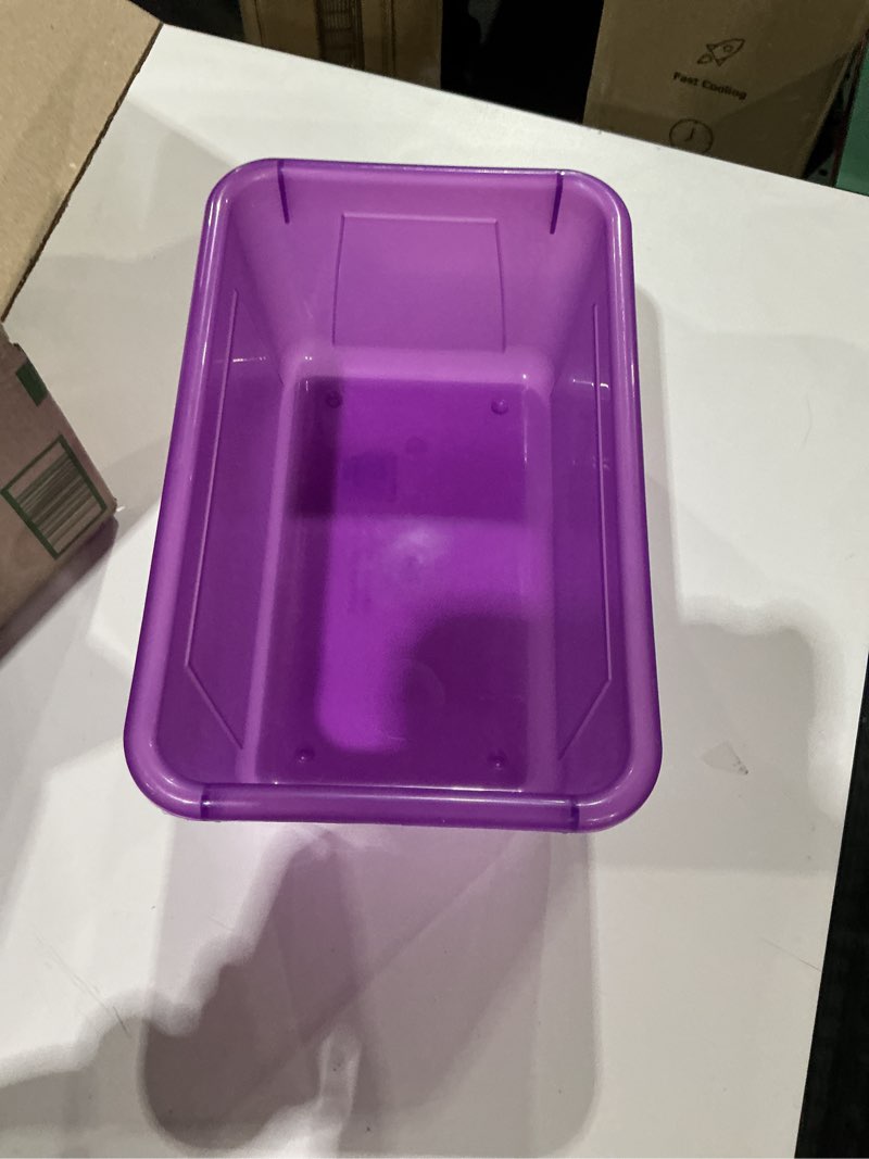 Condition photo showing New/Like New for School Smart Stackable, Small - 12 x 8 x 5 Inches, Candy Violet Small - 12 x 8 x 5 Inches Candy Violet