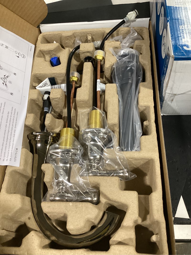 Condition photo showing Good Condition for kohler florez vibrant polished nickel widespread 2-handle watersense bathroom sink faucet with drain