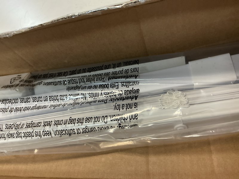 Condition photo showing Good Condition for lazblinds no tools no drill 1" vinyl mini blinds, cordless blinds for windows, light filtering horizontal window blinds & shades, 22" w x 36" h, white cordless-white 22" w x 36" h