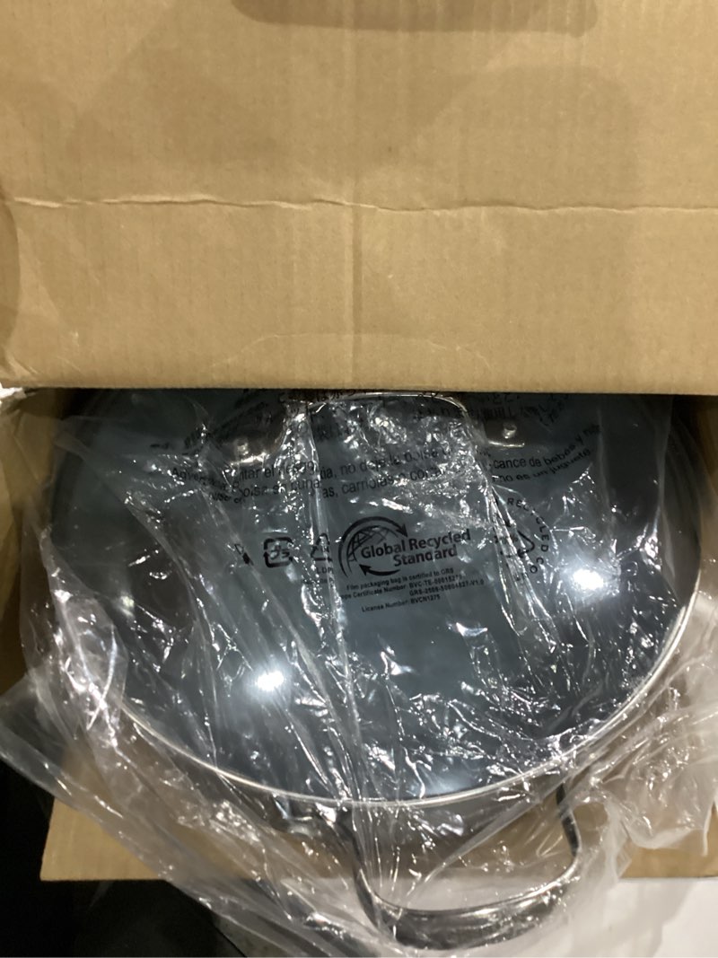 Condition photo showing New/Like New for greenpan valencia pro hard anodized healthy ceramic nonstick 4.5qt saute pan jumbo cooker with lid, pfas-free, induction, dishwasher safe, oven safe, gray