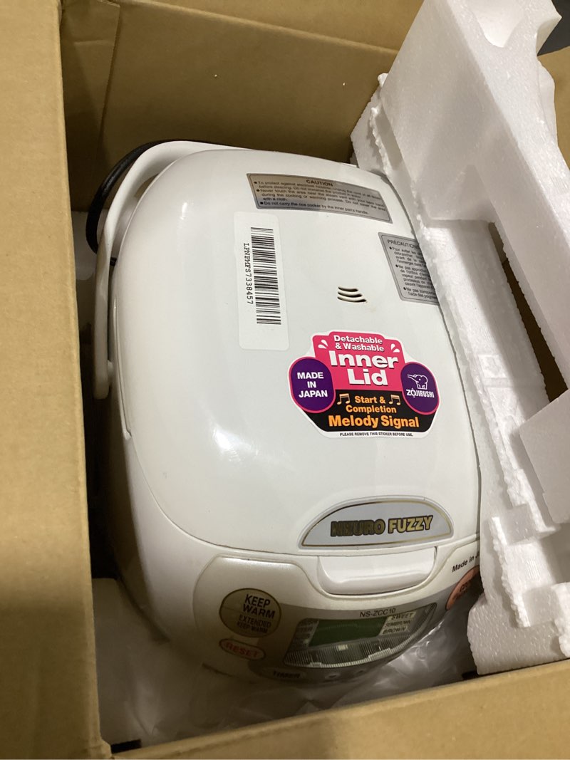 Condition photo showing Good Condition for Neuro Fuzzy 5.5 Cup Rice Cooker & Warmer: Zojirushi NS-ZCC10, 16 Settings, Automatic Shut-Off, Nonstick, White
