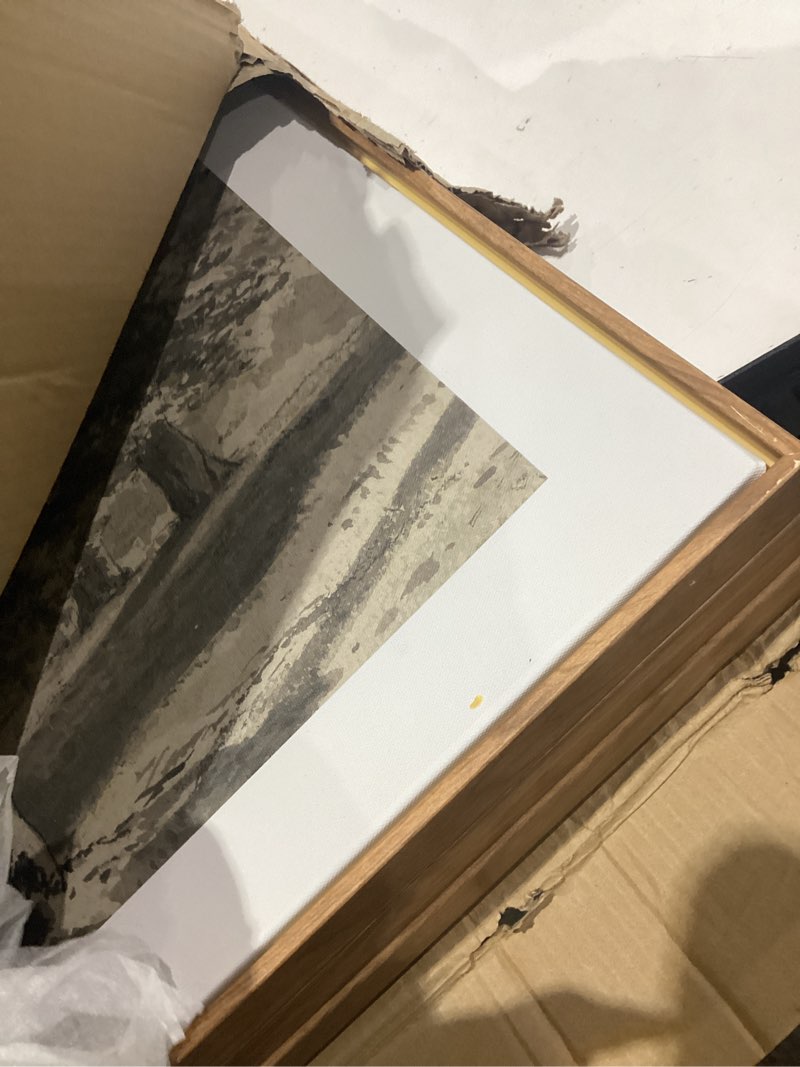 Condition photo showing As Is for 20x30 picture frame set of 3, woode frame brown, vertical & horizontal wall hanging large studio gallery poster frame for photos, posters & art prints best gift brown-3pcs 20x30in