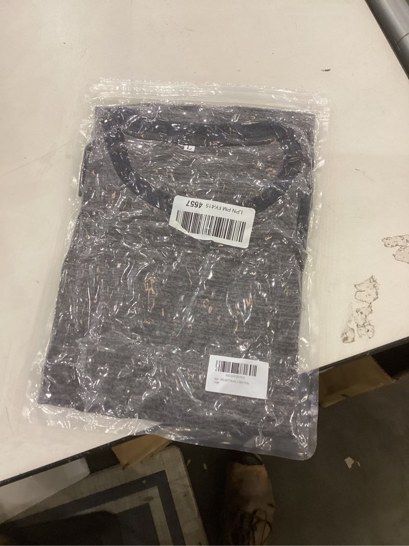 Condition photo showing New/Like New for WELINCO Womens Crewneck Pullovers Color Block Long Sleeve Side Split Tunic Tops Dark Grey Large