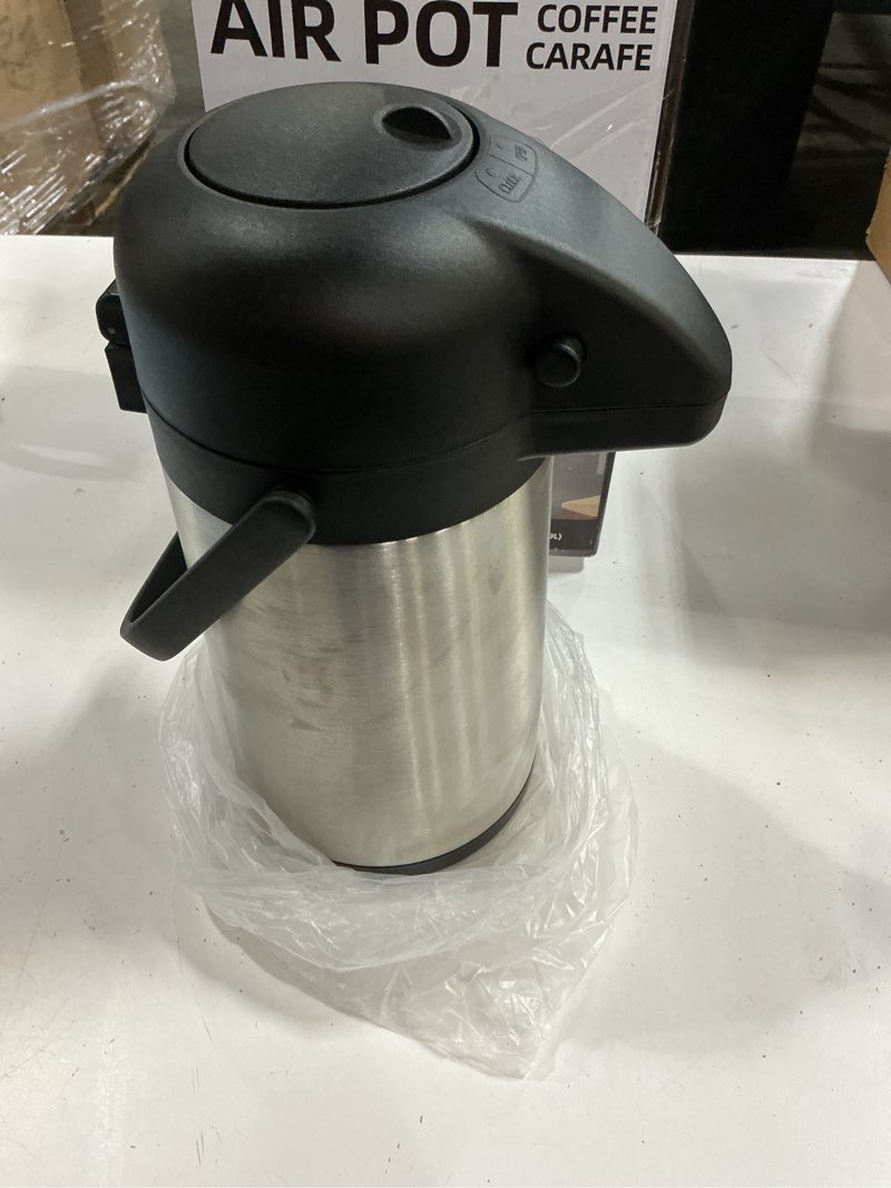 Condition photo showing Good Condition for coffee carafe for keeping hot - gezoss 64oz / 1.9l airpot coffee dispenser with pump - large coffee carafe for hot drinks tea liquid - insulated stainless steel hot water beverage urn for parties stainless steel 64 ounces
