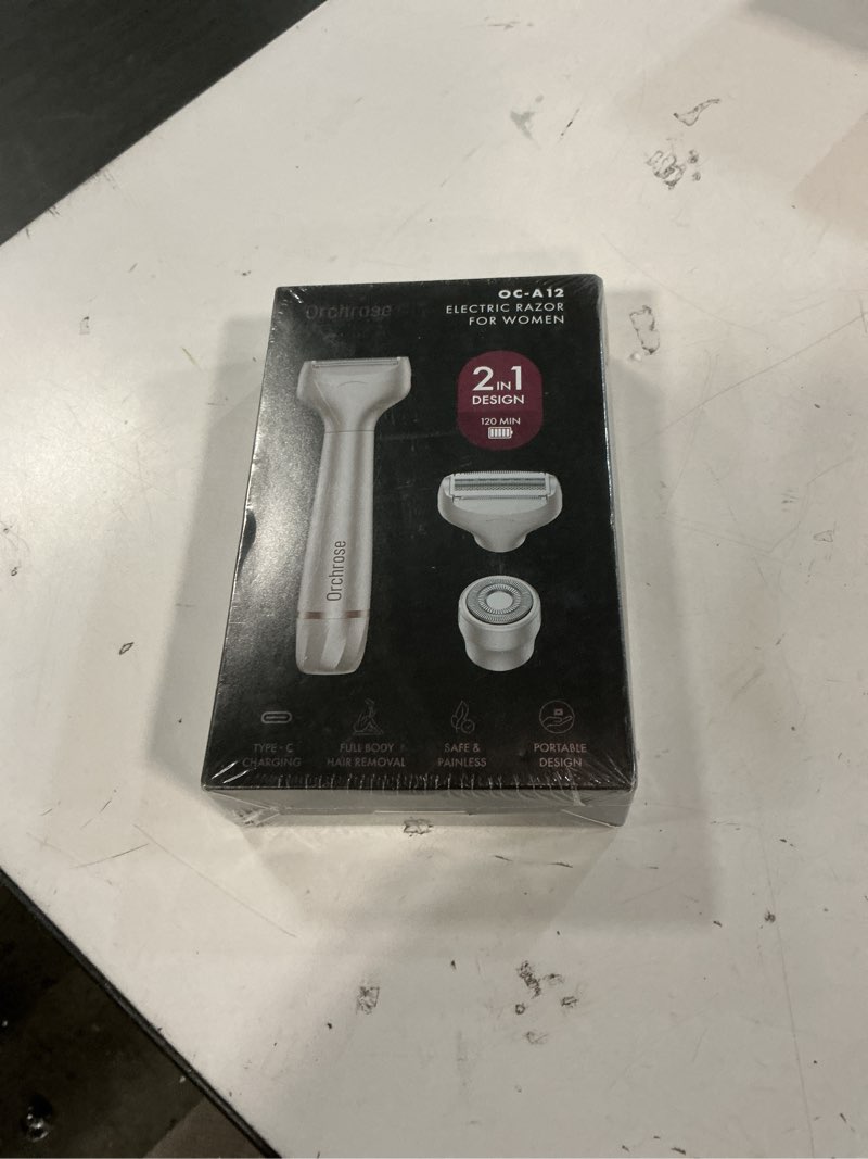Condition photo showing New/Like New for electric razor for women 2-in-1: painless rechargeable shaver for face legs underarms and bikini area – travel lock