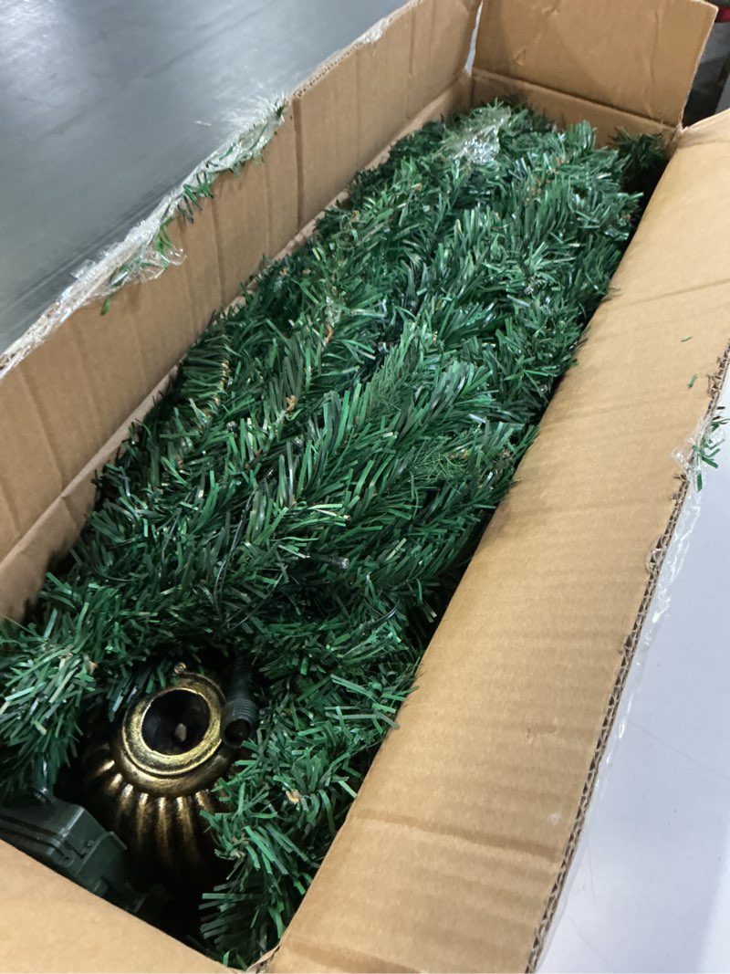 Condition photo showing As Is for Set of 2 Christmas Trees with Lights 4-FT Artificial Urn Potted Porch Christmas Tree Battery Powered with 8 Modes and Timer for Indoor Outdoor Christmas Trees-warm White