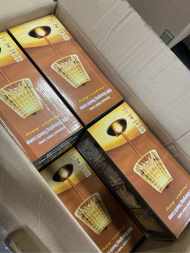 Condition photo showing New/Like New for Liliful 8 Pcs Cordless Table Lamp Rechargeable Touch LED Small Gold Portable Battery Operated USB-c Desk Lamp 3 Color Dimmable for Bedroom Living Room Dining (Gold,Rose Style) Gold Rose Style 8