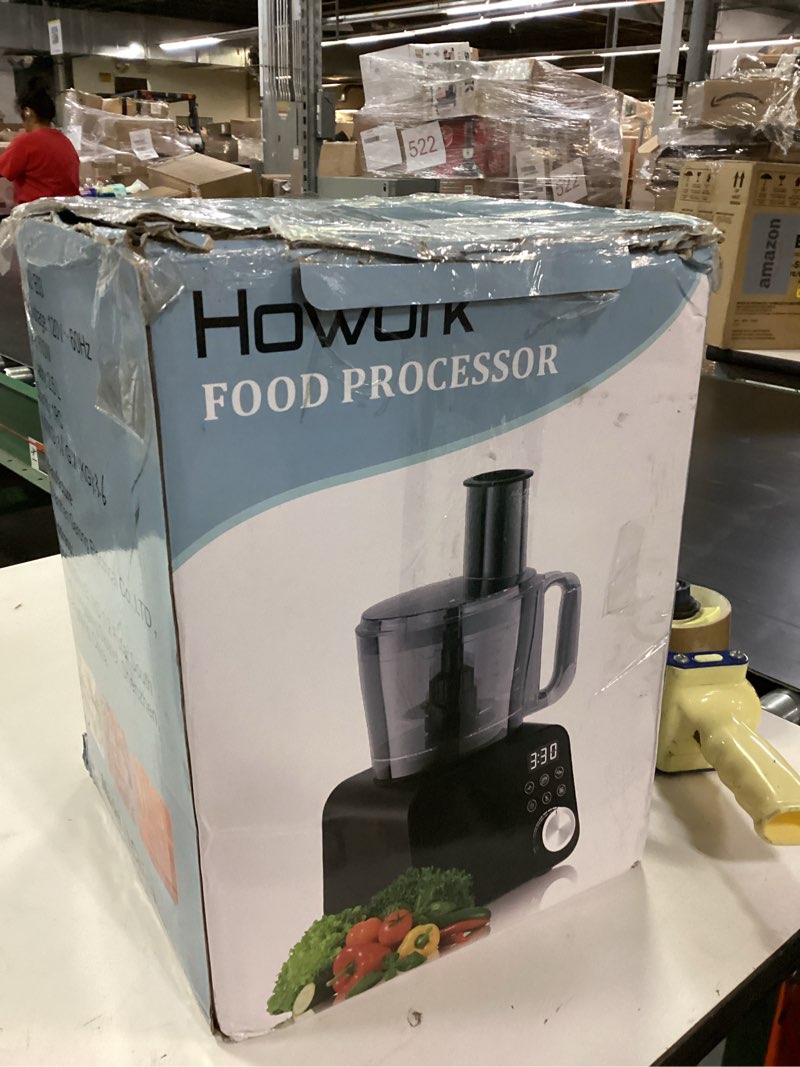 Food Processor & Vegetable Chopper 12 Cup 600W  French-Fry-Cutter, Stepless Speed, Digital Timer, Large Feed Chute, Ice Creshing, Chopping, Shredding, Slicing and Doughing for Home Use