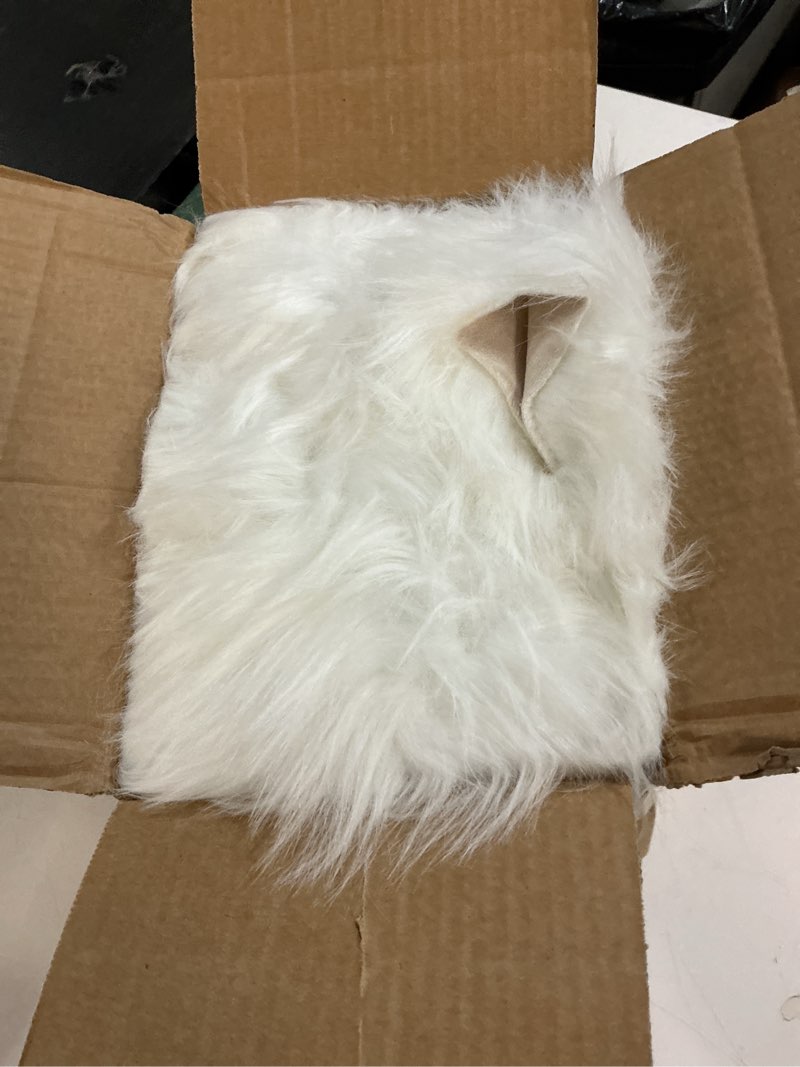 Condition photo showing Good Condition for faux fur rug sheepskin shag fluffy fuzzy white 2x6 ft runner rugs for bedroom bedside bed floor living room plush high-density cushion carpet super sofa cover 2' x 6' (runner) white