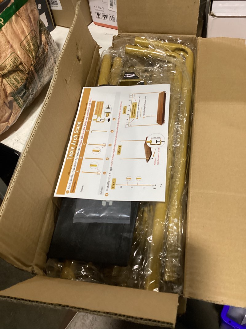Condition photo showing New/Like New for parsebio over the table rod stand with clamps adjustable 31"-110'' length 31"-64" height gold table balloon arch stand with storage bag, for valentines day party wedding anniversary decoration