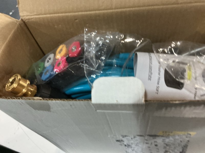 Condition photo showing New/Like New for pohir 3600psi pressure washer gun and hose 50ft, power washer hose gun 15 in extension wand accessories replacement parts kit with nozzle tips and 3/8'' qc set suitable for home and outdoor cleaning