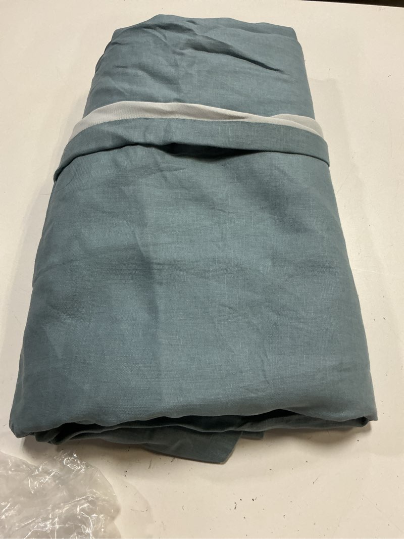 Condition photo showing Good Condition for quince european linen blackout curtain 48x84 blue single panel