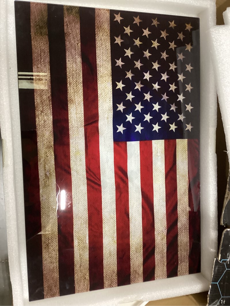 Condition photo showing Good Condition for Biometric Hidden Gun Safe fits 2 pistols,Quick Access Hidden Gun Storage with Movable Bracket and Magazine,Wall Mount Gun Safe for Secure Firearm Storage with Fingerprint, Key Access(18.8 inch) 18.8 inch American Flag