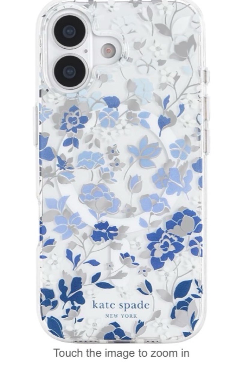 this item: kate spade new york iphone 17 case, compatible with magsafe, designer phone case, blue flower gems €59.66 +  ailun 3 pack screen protector for iphone 17 / iphone 16 pro [6.3 inch] with installation frame, tempered glass, sensor protec 