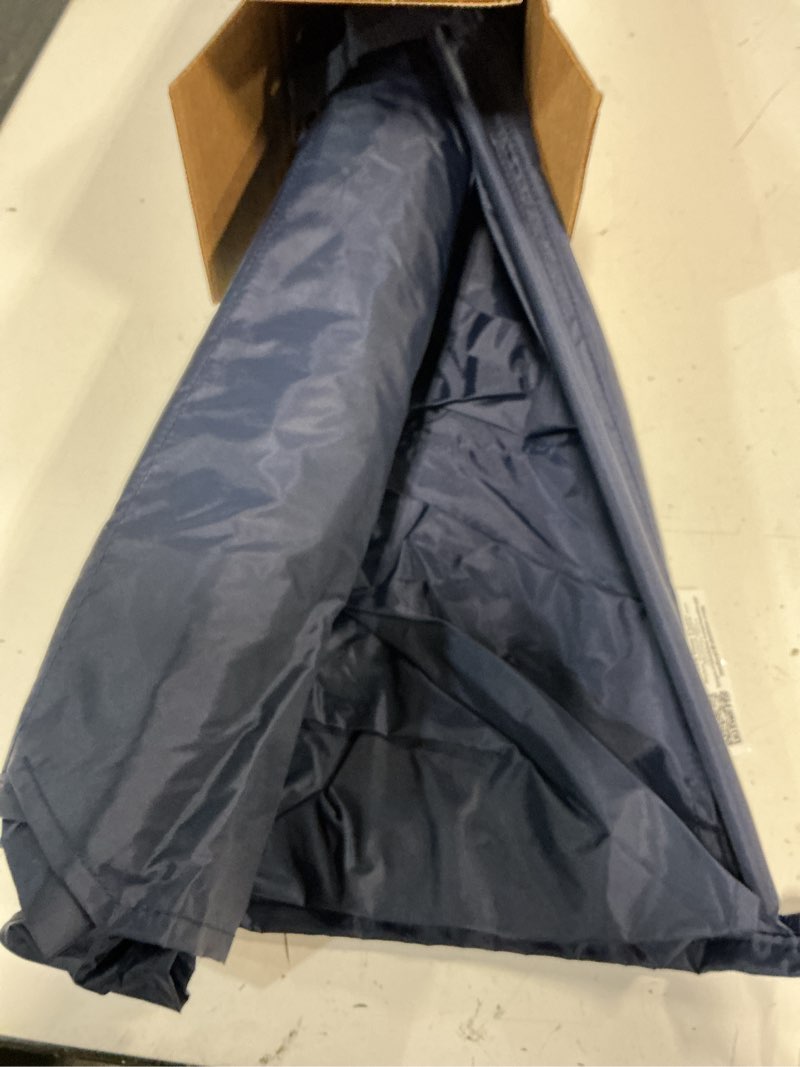 Condition photo showing Good Condition for personal protective equipment (ppe) isolation door caddy, nylon oxford nfpa-701 large scale flame retardant coating 18.5 x 31 inch, included 2 hooks - navy blue (with back pockets) 8 pockets navy blue