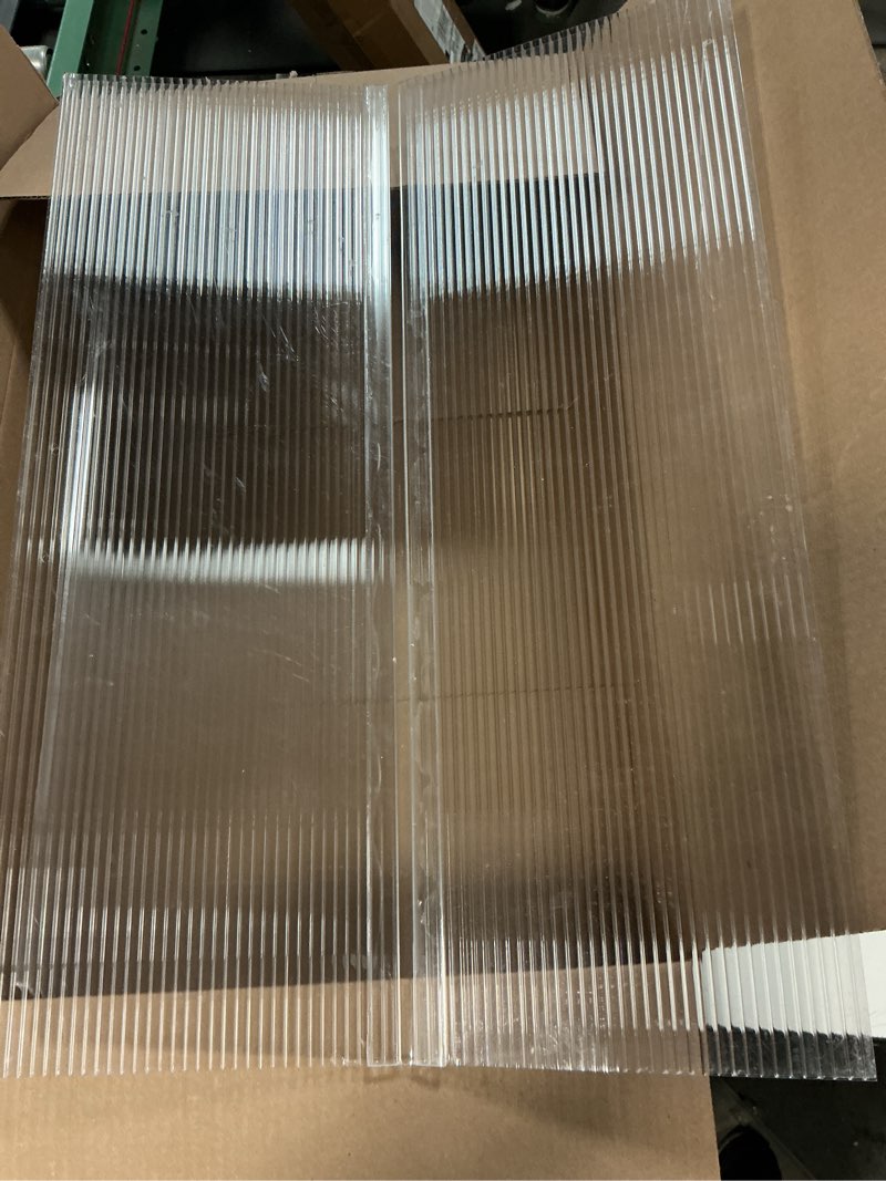 Condition photo showing As Is for SimilarClear Acrylic Texture Background Sheet,2 PackTransparent Acrylic Stripe Panel for Photographer Props,Window Replacement, DIY/Jewel Display/Advertising/Decorate/Art Staffs (Thick Stripe)